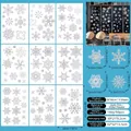 9-piece silver glitter snowflake window static clings set for Christmas decor - Silver Glitter Snowflake Style (S6)