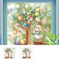 Detailed view of Easter bunny and egg window stickers with 59x58cm display size - Cotton Swab Roll Packaging / Adhesive