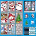 Christmas static window clings set featuring Santa, reindeer, and snowflakes 9 sheets - Polar Bear Penguin Festive Style (S11)