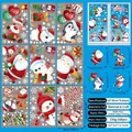 9 sheets of double-sided Christmas window clings featuring Santa, Reindeer and Penguin - Cartoon Animal Christmas Style (S12)