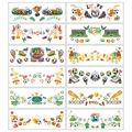 Detailed set of 12 vibrant soccer tattoo stickers with football field and trophy designs - Soccer World Cup B
