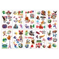 Set di 10 fogli di tatuaggi temporanei di calcio con trofei e bandiere nazionali - Stile Calcio C / 12 cm x 6,8 cm