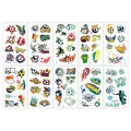 Set di 10 tatuaggi temporanei di calcio con giocatori, trofei e scritte decorative - Stile Calcio A / 12 cm x 6,8 cm