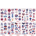 Macro detail of July 4th temporary tattoos with USA flag and patriotic designs - Independence Day MU Series