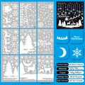Christmas window silhouette sticker set with Santa Claus and snowflakes, 9 sheets - White Moon Reindeer Style (S20)
