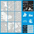 9-sheet Christmas window clings set with reindeer and snowflake electrostatic decals - Happy Santa Snow House Style (S23)