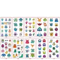 Set of 10 colorful cartoon monster temporary tattoo stickers for kids waterproof decals - 10 Sheets Per Set (G01-G10)