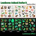 Glow-in-the-dark kids temporary tattoos showing day and night visual effects - Luminous Animal Series B