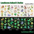 Luminous cartoon animal temporary tattoos showing day colors and green night glow effect - Luminous Animal Series C