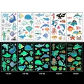 Glow-in-the-dark ocean world temporary tattoos for kids featuring day and night effects - Luminous Sea Series A