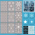 Set of 9 sheets with 219 white snowflake static window stickers for Christmas decor - Minimalist White Snowflake Style (S24)