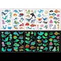 Luminous ocean animal temporary tattoos showing day vs night glowing effect for kids - Luminous Sea Series B