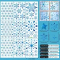 Blue snowflake and star static window stickers set including 219 pieces for Christmas decor - Blue Gradient Snowflake Style (S25)