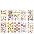 Set di 10 tatuaggi temporanei pasquali per bambini con coniglietti e uova colorate - Serie Di Pasqua A Set
