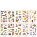 Set di 10 tatuaggi temporanei pasquali per bambini con coniglietti e uova colorate - Serie Di Pasqua B Set