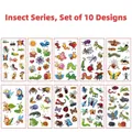 Set di 10 tatuaggi temporanei impermeabili per bambini con insetti colorati - Serie Insetti Set di 10 Stili