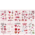 Lot de 10 tatouages temporaires de Saint-Valentin avec cœurs roses et motifs de Cupidon - Série de la Saint-Valentin QR (QR)