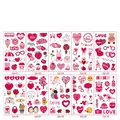 Set de 10 planches de tatouages temporaires Saint-Valentin avec cœurs roses et Cupidon - Série de la Saint-Valentin QA (QA)