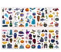 Detailansicht von 10 Halloween-Temporär-Tattoos mit Kürbissen und Geistern im Set - WD Serie Stile (WD01-WD10)