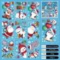 Christmas window static stickers set with 168 white reindeer and snowman decals - Christmas Static Window Sticker A05