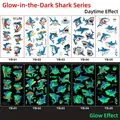 Adesivi per tatuaggi con squali luminosi per bambini con effetti diurni e notturni - Serie Squalo Luminoso