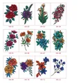 Tatuaggi temporanei colorati con rose gigli e mandala modelli assortiti da HA-01 a HA-12 - Serie 12 Stili Fiori Colorati