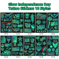 Tatuajes temporales luminosos del Día de la Independencia con banderas y águilas - Juego de Tatuajes Luminosos del Día de la Independencia (Múltiples patrones)