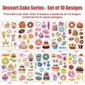 Tatuaggi temporanei impermeabili per bambini con dolci e ciambelle set da 10 - Serie di Dessert (Set da 10)