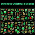 Tatuaggi temporanei luminosi natalizi per bambini con Babbo Natale e pupazzo di neve - Serie Natalizia Luminosa SE (Set da 10 Fogli)