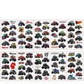 Set di 10 tatuaggi temporanei impermeabili per bambini con disegni di monster truck da corsa - Serie Camion