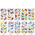 Set di 10 tatuaggi temporanei a farfalla colorati con vari disegni artistici - Serie KB Farfalla