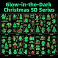 Set di tatuaggi natalizi luminosi con Babbo Natale e renne fluorescenti per feste - Serie Natalizia Luminosa SD (Set da 10 Fogli)
