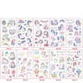 Detailset mit 10 Glitzer-Einhorn-Tattoos für Kinder mit Regenbogen und Sternenmotiven - Einhorn-Serie