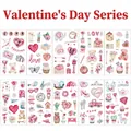 Detailansicht von 10 Valentinstag-Glitzertattoos mit Herz- und Bärenmotiven für Kinder - Valentinstag-Serie
