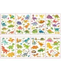 Detail-Set mit 8 Cartoon-Dinosaurier-Tattoos inklusive T-Rex und Triceratops - Vergoldete Dinosaurier-Serie