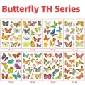 Macro view of 8 styles laser gold foil butterfly temporary tattoo stickers for kids - Butterfly TH Series