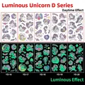 Luminous unicorn temporary tattoos showing day and night glow effects for children - Luminous Unicorn D Series (YD-16-20)