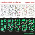 Glow in the dark cartoon unicorn temporary tattoos for kids with day and night effects - Luminous Unicorn A Series (YD-01-05)