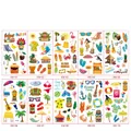 Lot de 10 tatouages temporaires hawaïens avec flamants roses et motifs tiki de plage - Série Hawaï