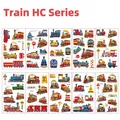 Set di 10 tatuaggi temporanei impermeabili con treni per feste di bambini - Serie di Treni (Set di 10 Fogli)