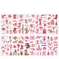Set di 10 tatuaggi temporanei rosa da cowgirl per bambine con stivali, cappelli e cavalli - Serie Cowboy Rosa / Set di 10 fogli