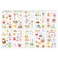 Set di 10 tatuaggi temporanei pasquali con coniglietti, uova colorate e pulcini - Stile di Pasqua B