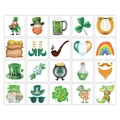 Aquarell St. Patrick's Day Tattoo-Aufkleber mit Kleeblättern und Goldmünzen-Motiven - Aquarell St. Patrick Stil B