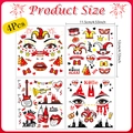 Set van 4 tijdelijke tattoos voor Carnaval Keulen met clown en kathedraal ontwerpen - Keulen Carnaval Stijl A