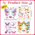 4er-Set bunte Schmetterlings- und Engelsflügel-Gesichtsaufkleber für Festival-Makeup - Schmetterling Thema