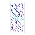 Set di adesivi per tatuaggi laser anime con linee astratte sfumate viola e blu elettrico - Laser Olografico (2 Fogli/Confezione) / 11*24cm