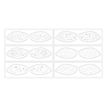 Detail view of 6 pairs metallic gold face stickers featuring stars hearts and butterflies - Metallic Silver Eye Sticker A