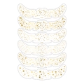 Macro detail of six metallic gold face tattoo stickers with star and floral patterns - 15cm x 5cm / Gold Metallic Freckles Style B / Gold