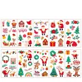 Christmas temporary tattoos for kids featuring Santa and reindeer cartoon sticker set - Christmas KA Series