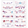 Set di 12 tatuaggi temporanei per l'Independence Day con bandiere, aquile e motivi festivi - Adesivi per il trucco dell'anniversario del Giorno dell'Indipendenza C